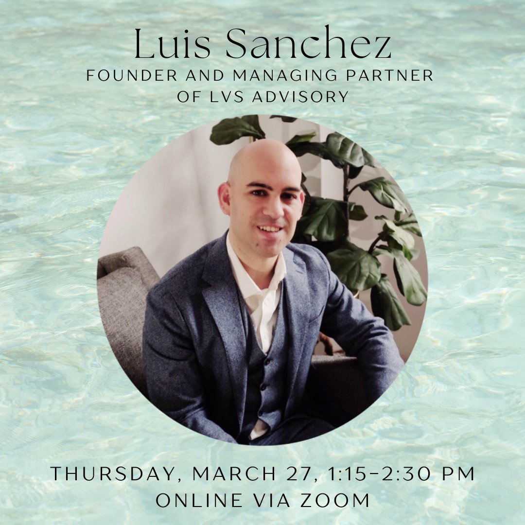 March Finance Speakers  

REGISTER: forms.gle/2JsCof31Ge3iXJ…

Mike Bilby- CFO of  Starvista, Mon, 3/10  

Louie Navellier, BS Finance '79, MBA '79, Founder &amp; Chairman of Navellier &amp; Associates, Tues 3/ 25  

Luis Sanchez- Founder and Managing Partner of LVS Advisory, Thu, 3/ 27