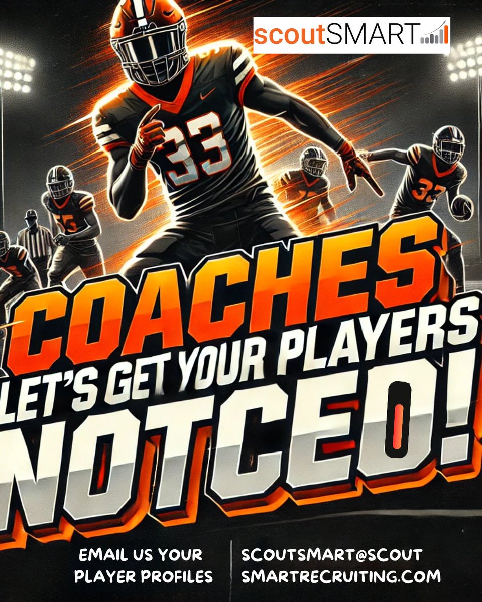 🔥 High School Coaches – Let’s Get Your Players NOTICED! 🔥

At scoutSMART, our mission is simple: help your athletes get seen by as many college coaches as possible! 📢🏈

We know how hard your players work, and we want to make sure they don’t go unnoticed. Send us their