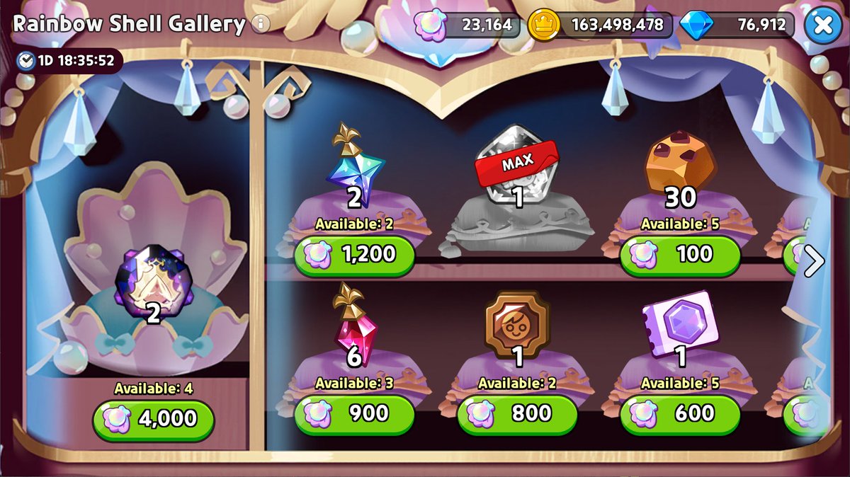 Wishing everyone who sees this in to see the same thing in their next shop refresh (I bought 1 of the 5 available before screenshotting)

#cookierunkingdom #purevanillacookie #PureVanilla #CRK