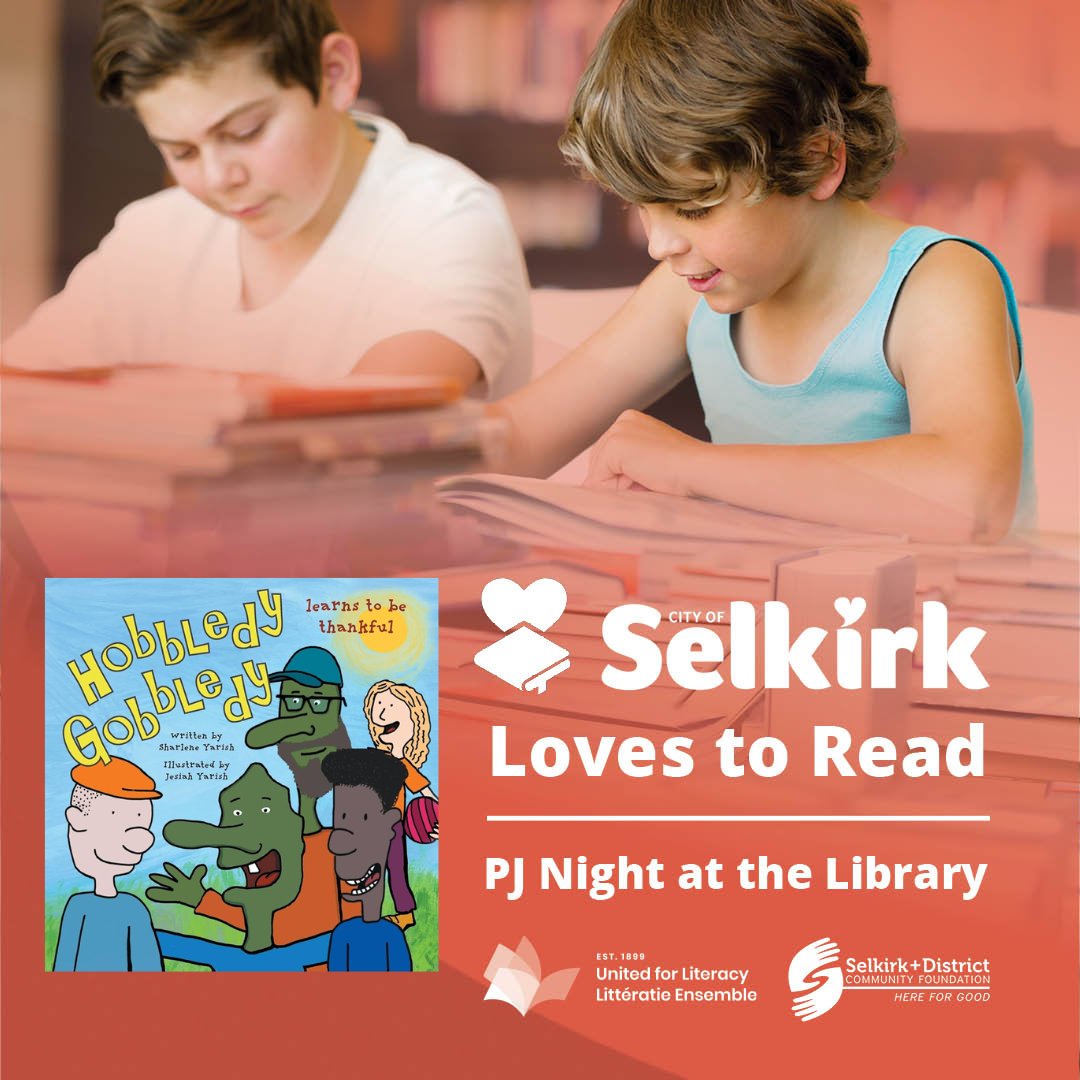 City of Selkirk (@cityofselkirk) on Twitter photo 📚❤️ Our FINAL I Love to Read in PJs Night is almost here!
Join us for one last cozy storytime with "Hobbledy Gobbledy Learns to Be Thankful" by Sharlene Yarish —who is also our special guest reader!
📆 Feb 27, 6:30 PM
📍 <a href="/GFRL_MB/">Gaynor Library</a>
Register now! 👉 myselkirk.ca/selkirk-loves-… 📚❤️ Our FINAL I Love to Read in PJs Night is almost here!
Join us for one last cozy storytime with "Hobbledy Gobbledy Learns to Be Thankful" by Sharlene Yarish —who is also our special guest reader!
📆 Feb 27, 6:30 PM
📍 <a href="/GFRL_MB/">Gaynor Library</a>
Register now! 👉 myselkirk.ca/selkirk-loves-…