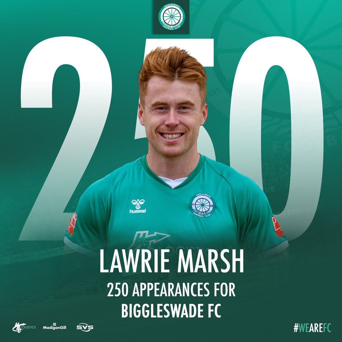 250 UP FOR LAWRIE | 💚⚽️🎉

Congratulations to <a href="/LawrenceM8/">Lawrie.</a> who became the second player to reach 250 appearances for Biggleswade FC on Saturday.

He marked his latest milestone by captaining the side to a 2-1 win over Welwyn GC 🫡👏👏

#WeAreFC