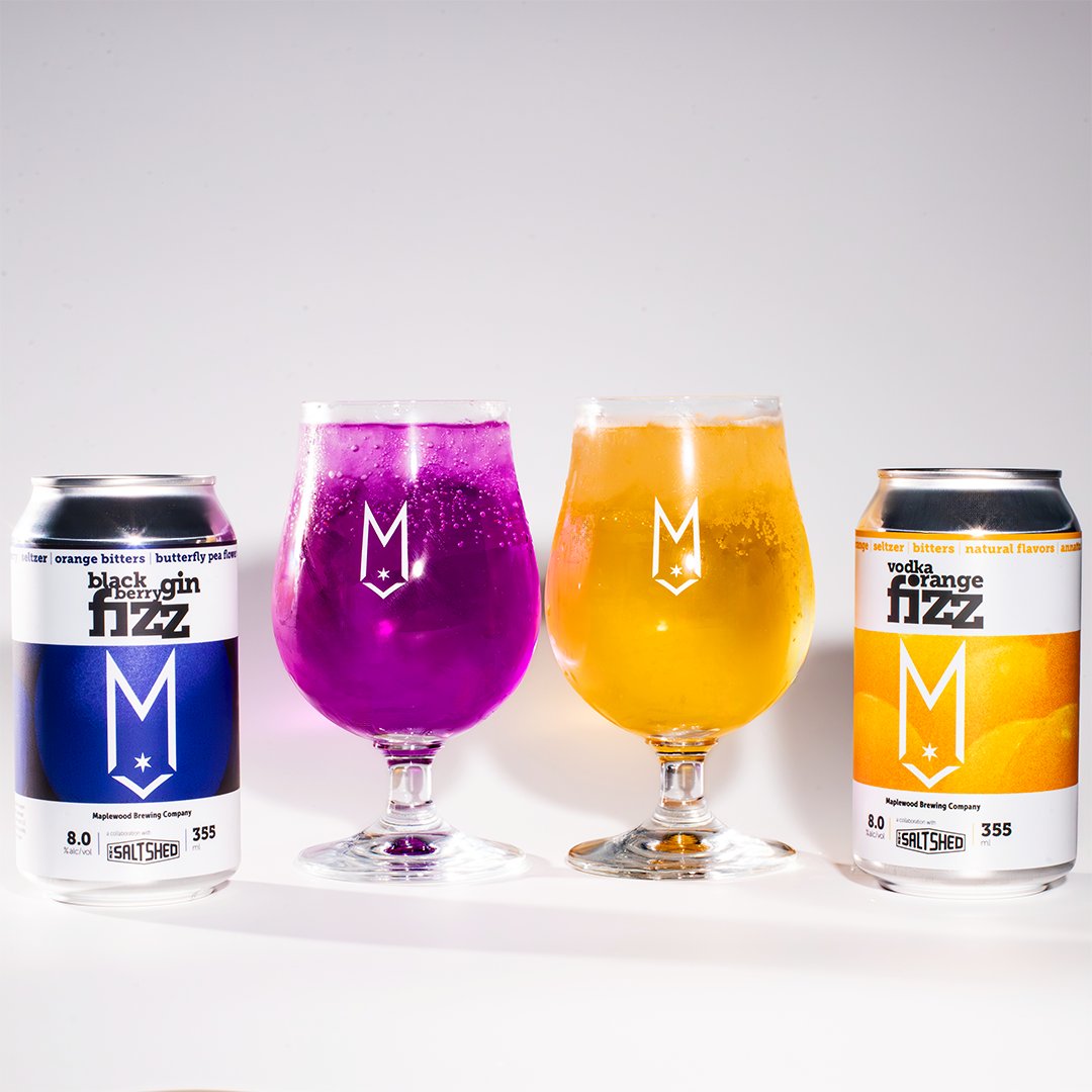 Delicious, vibrant, refreshing cocktails... ready to enjoy at the crack of a can.

Blackberry Gin Fizz and Vodka Orange Fizz are both available now at the Maplewood Lounge and several of our retail partners.