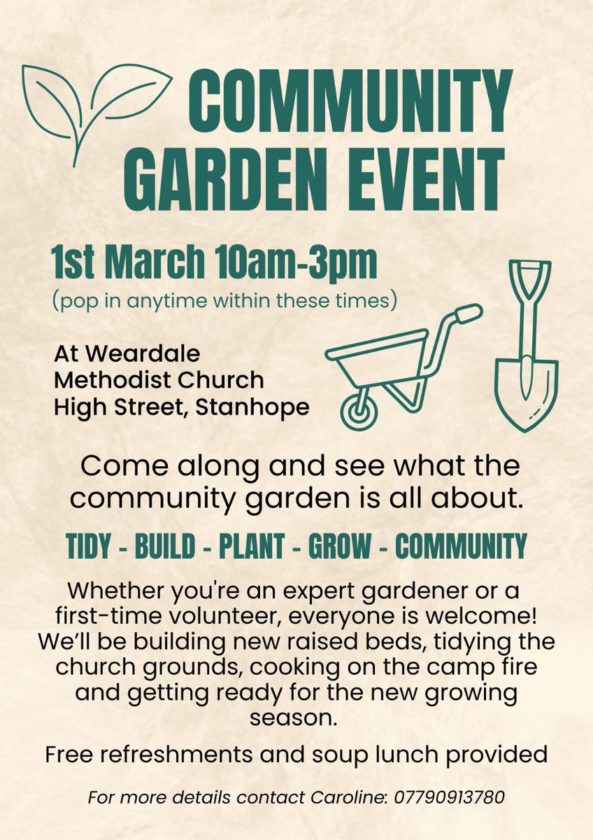 If you live in #Weardale and would like to join our community garden in #Stanhope , please come along! 🌱