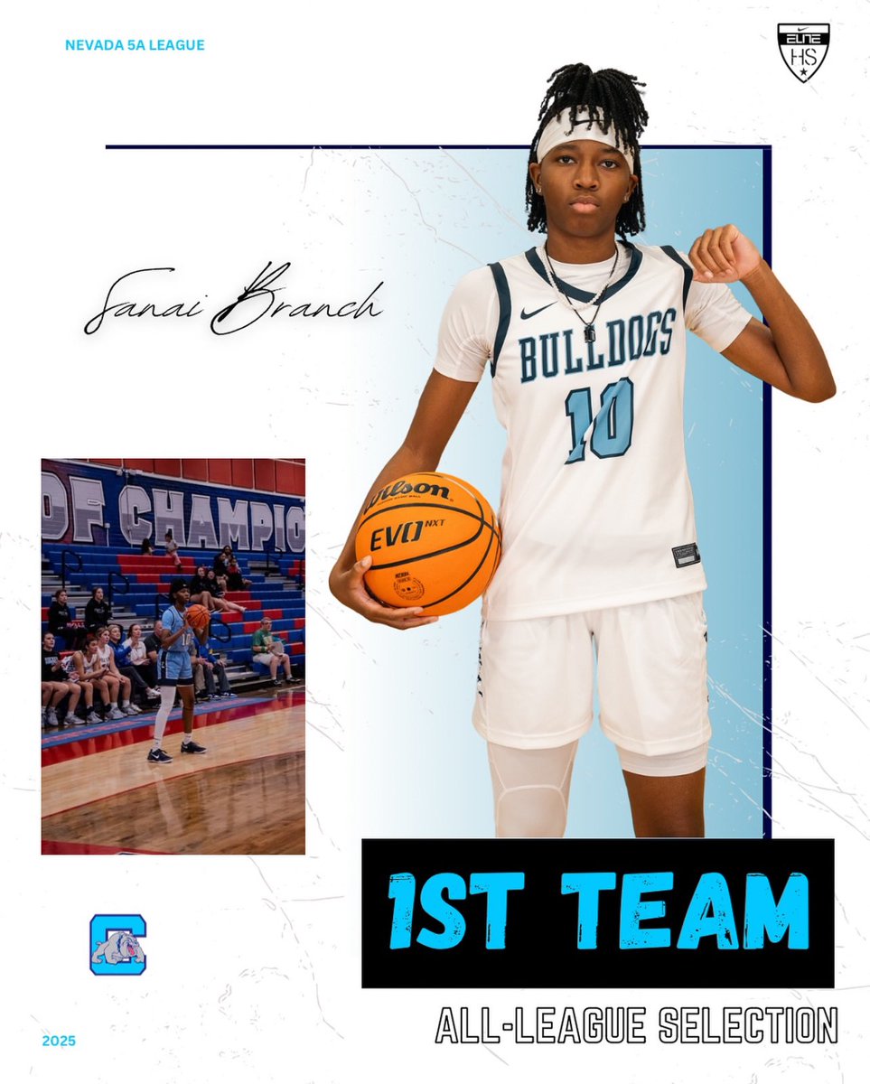 Honored to be named NV 5A 1st Team All-League. Big thanks to my teammates, coaches, and everyone who supports me! The grind doesn’t stop. #LockedIn #BulldogMentality <a href="/centennialgbb/">Centennial HS GBB</a> #classof2026
