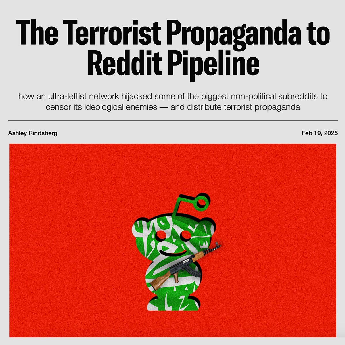 PirateWires's tweet image. MAJOR REDDIT SCOOP: Investigation reveals an extraordinary degree of astroturfed anti-capitalism, radical Marxist, Islamist propaganda on some of the biggest subreddits, including r/Documentaries

A Discord group has hijacked hundreds of subreddits, many of them with millions of…