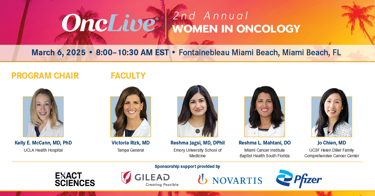 OncLive.com (@onclive) on Twitter photo Join us in Miami Beach for the OncLive #WomenInOncology event on March 6th. Let's raise a glass to the phenomenal women driving progress in cancer medicine. See you there! <a href="/DrKEMcCann/">Kelly McCann, MD, PhD</a> <a href="/VictoriaRizkMD/">Victoria Rizk, MD</a> <a href="/DrReshmaMahtani/">Reshma Mahtani</a> <a href="/reshmajagsi/">Reshma Jagsi</a>
Register: ow.ly/YrGY50URs3K Join us in Miami Beach for the OncLive #WomenInOncology event on March 6th. Let's raise a glass to the phenomenal women driving progress in cancer medicine. See you there! <a href="/DrKEMcCann/">Kelly McCann, MD, PhD</a> <a href="/VictoriaRizkMD/">Victoria Rizk, MD</a> <a href="/DrReshmaMahtani/">Reshma Mahtani</a> <a href="/reshmajagsi/">Reshma Jagsi</a>
Register: ow.ly/YrGY50URs3K
