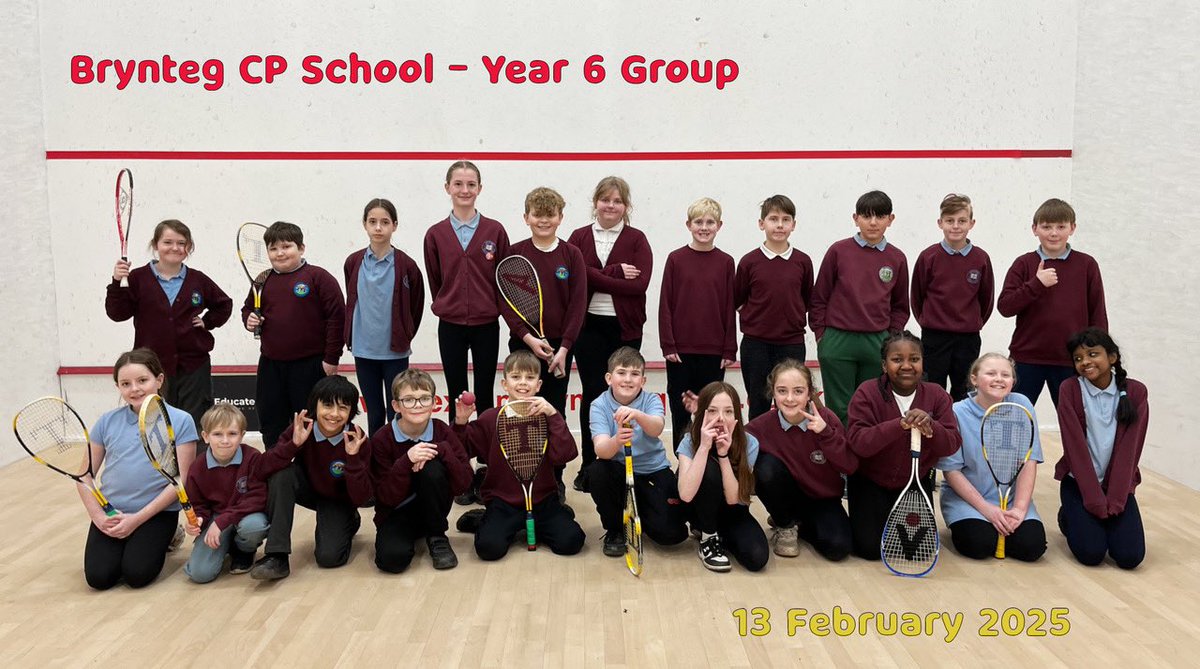 Ysgol Brynteg’s Year 6’s 🏫 

Giving squash a go 👏🏼 

Da iawn pawb 🤩