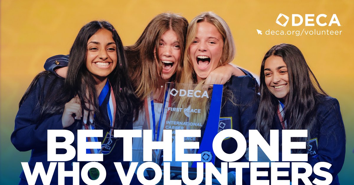 As a #DECAICDC judge, you’ll sit across the table from emerging leaders as they provide fresh perspectives on today’s industry trends in your field. 
🔹 Learn more about this rewarding experience at deca.org/volunteer
📍Orange County Convention Center | April 27-28