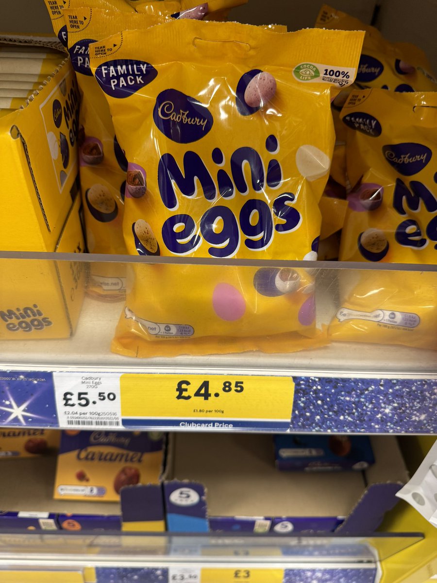 RPlumbly's tweet photo. @CadburyUK @Tesco is this some sort of sick joke, over a fiver for a bag of mini eggs, who in their right mind is buying these?!? https://t.co/CZGOY0v2LK