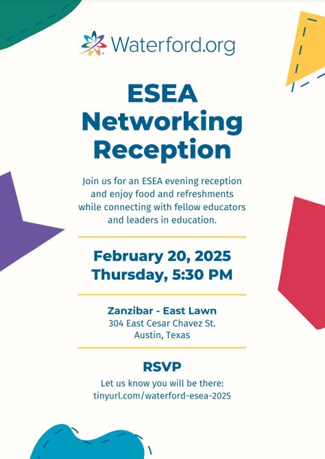 #ESEAconference Come see Waterford.org and us! Booth 304!