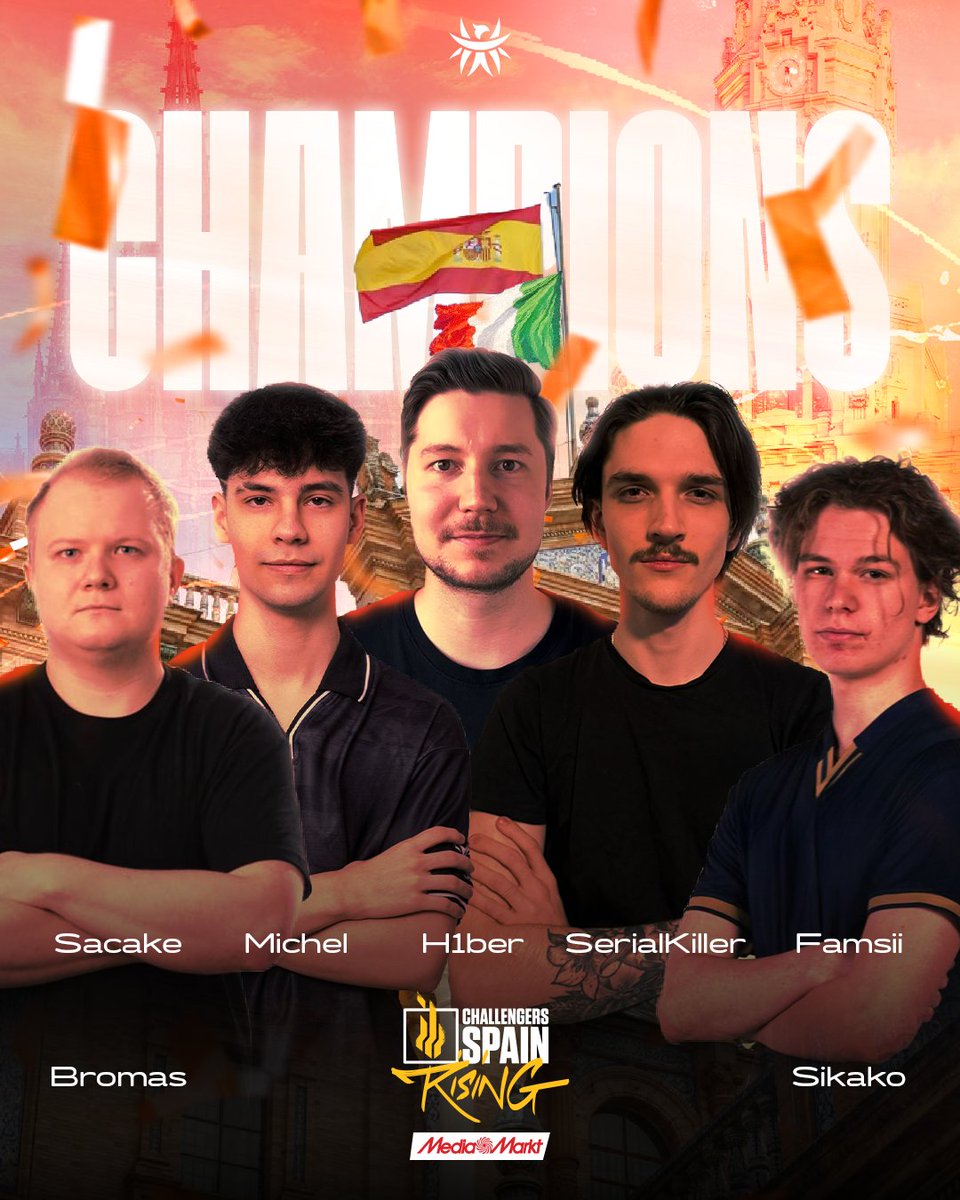 HGE Esports (@hgeesports) on Twitter photo 🏆 CHAMPIONS! 🏆
We came. We fought. WE CONQUERED💥
After an intense battle, we defeated <a href="/DNSTYgg/">DNSTY</a> and claimed the <a href="/LVPesVALORANT/">VALORANT Challengers Spain: Rising MediaMarkt</a> crown🏆
This victory is for everyone who believed in us and pushed us to the top!
GGs to <a href="/DNSTYgg/">DNSTY</a> and thanks to everyone for the support🧡🖤 🏆 CHAMPIONS! 🏆
We came. We fought. WE CONQUERED💥
After an intense battle, we defeated <a href="/DNSTYgg/">DNSTY</a> and claimed the <a href="/LVPesVALORANT/">VALORANT Challengers Spain: Rising MediaMarkt</a> crown🏆
This victory is for everyone who believed in us and pushed us to the top!
GGs to <a href="/DNSTYgg/">DNSTY</a> and thanks to everyone for the support🧡🖤