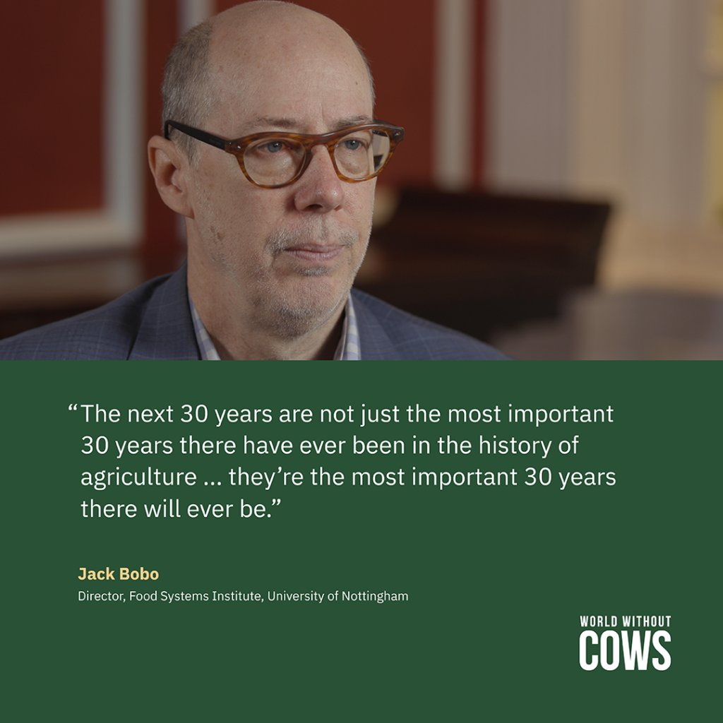 In the next 30 years, as the global population approaches 10 billion, one truth becomes clear: Investing in the future of agriculture is investing in the future of humanity. #WorldWithoutCows <a href="/Jack_A_Bobo/">Jack Bobo</a>