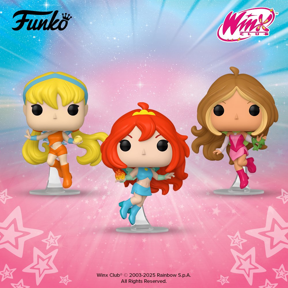 Funko's tweet photo. In the club, we all Winx. ✨🦋 Unleash the magic of the Winx Club in your collection with POP! Bloom, POP! Flora, and POP! Stella! 

https://t.co/xN8A2Y9oAh

#Funko #FunkoPOP #WinxClub https://t.co/Dleoq3Qc1L