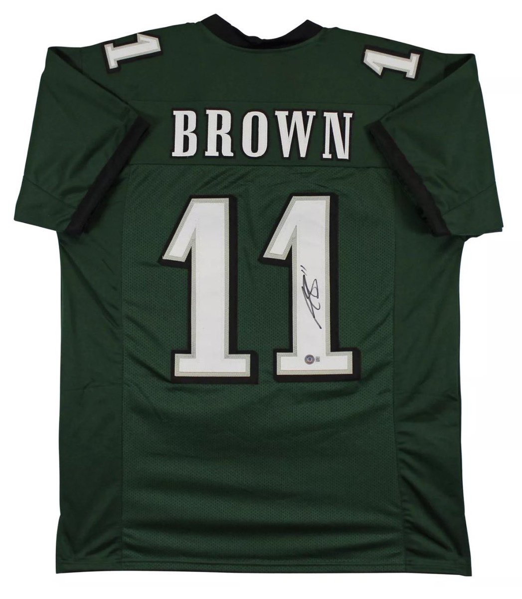 Man Cave Collections (@mc__collections) on Twitter photo AJ Brown signed custom Eagles jersey. COA: Beckett. 
DM us if interested for purchase. AJ Brown signed custom Eagles jersey. COA: Beckett. 
DM us if interested for purchase.