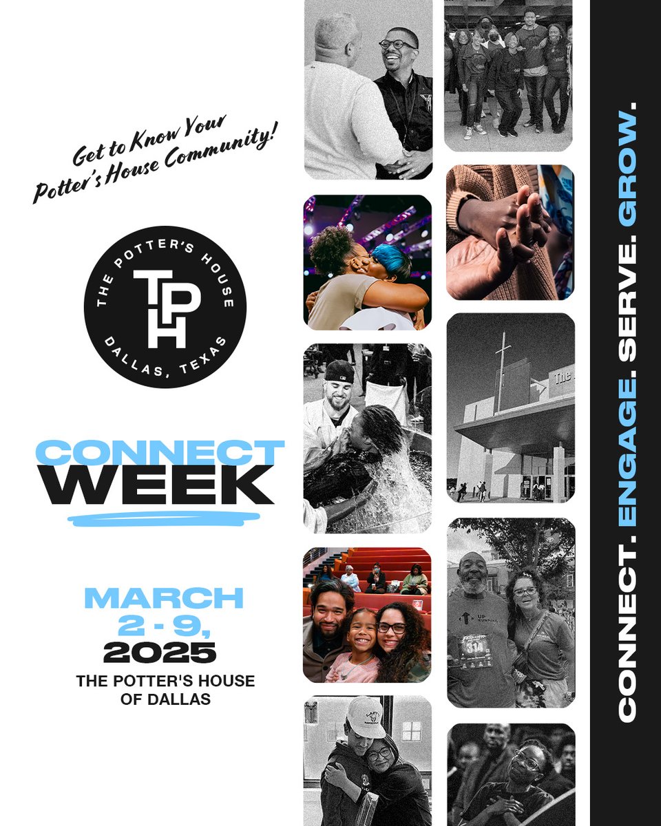 TPHDallas's tweet image. Ready for true connection? Join us March 2-9 for #ConnectWeek at #TPHDallas. Meet people who get you, volunteer to serve, explore your purpose, and even open the doors for baptism. All activities are free, but you will need to register. Get plugged in now: bit.ly/42OxecW