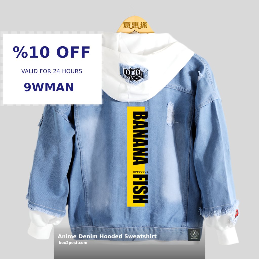 box2post's tweet photo. Unleash your inner anime fan with the Anime Denim Hooded Sweatshirt! Available in various sizes and colors, this youth-style hoodie combines comfort and trend. Perfect for any casual occasion! Get yours now for just £55.00. Dive in 👉 https://t.co/tfywxdPZjL #AnimeFashion https://t.co/r8BFmfWCvT