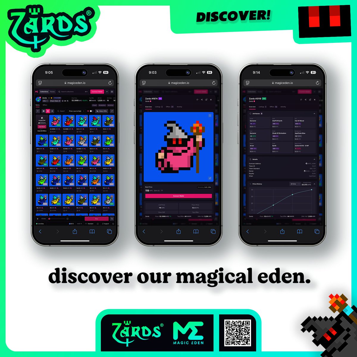 ZardsNFT's tweet image. Discover the Magic with Zards®! 🧙‍♂️🪄✨
🔗  magiceden.io/collections/ap…