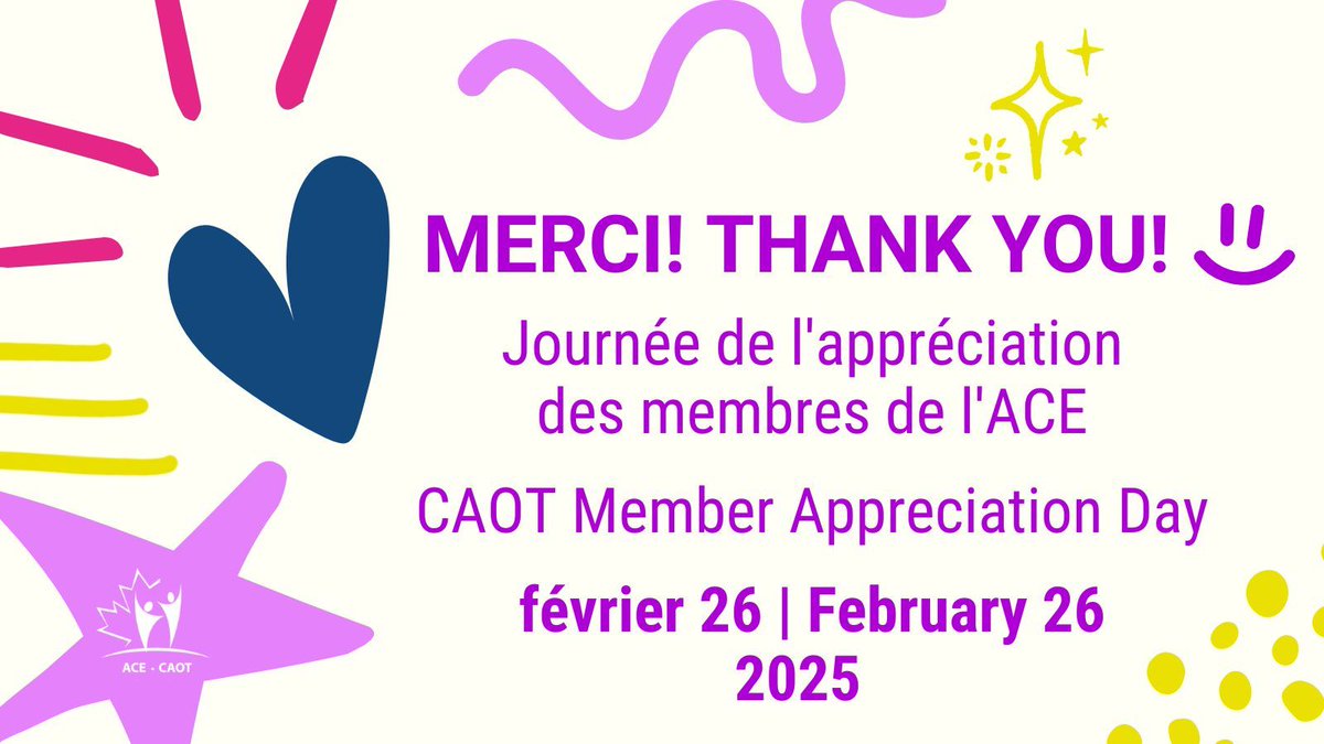 Le 26 février, nous vous célébrons!🎉

Pour vous remercier de tout ce que vous faites dans la communauté de l'ACE et dans vos communautés plus larges, nous voulons vous gâter!✨

📢 Concours spécial sur <a href="/CAOT_ACE/">CAOT_ACE</a> le 26 février! Participez pour courir la chance de gagner un prix!
