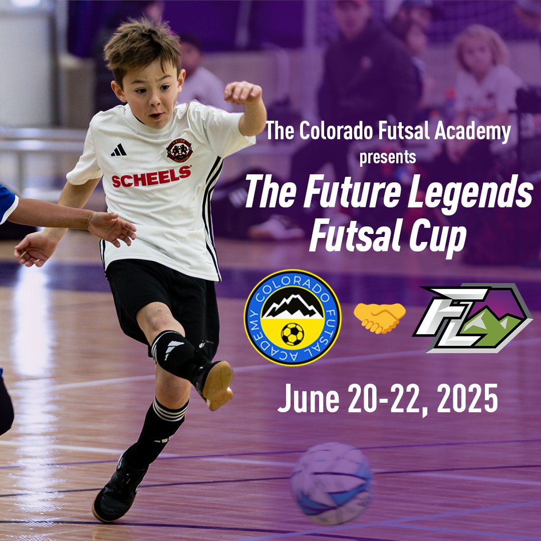 Come compete at the Future Legends Futsal Cup this summer, presented by the Colorado Futsal Academy! Registration info coming soon 🥅

¡Ven a competir en la Future Legends Futsal Cup este verano, presentada por la Colorado Futsal Academy! Información de registro próximamente 🥅