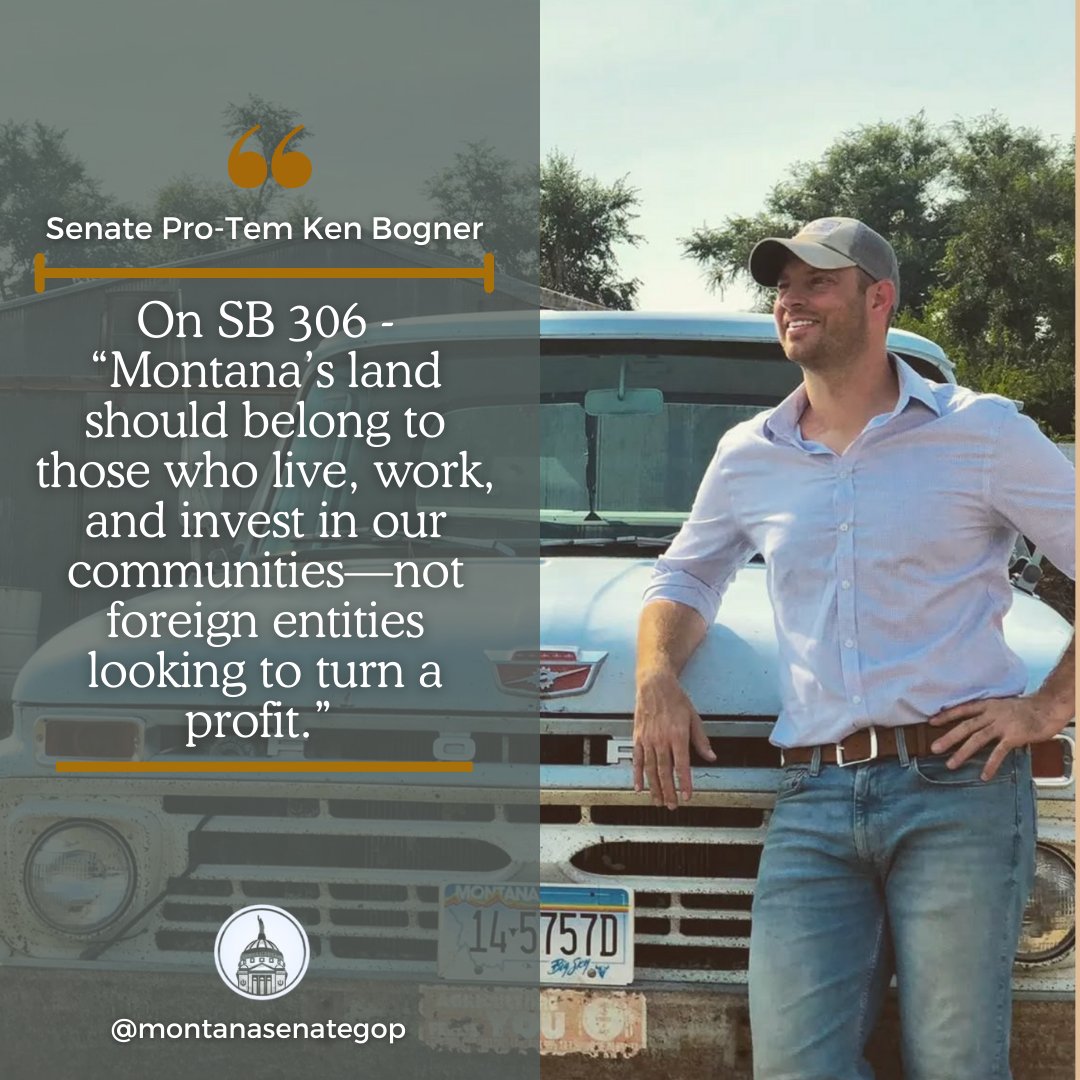 Montana Senate Republicans (@mtsenategop) on Twitter photo Sen. <a href="/KennethBogner/">Ken Bogner</a>'s SB 306 would strengthen Montana’s tax deed process by preventing companies that are not based in the U.S. or subject to U.S. jurisdiction--including foreign adversaries--from purchasing tax liens that could lead to property ownership.
#mtleg #mtpol Sen. <a href="/KennethBogner/">Ken Bogner</a>'s SB 306 would strengthen Montana’s tax deed process by preventing companies that are not based in the U.S. or subject to U.S. jurisdiction--including foreign adversaries--from purchasing tax liens that could lead to property ownership.
#mtleg #mtpol