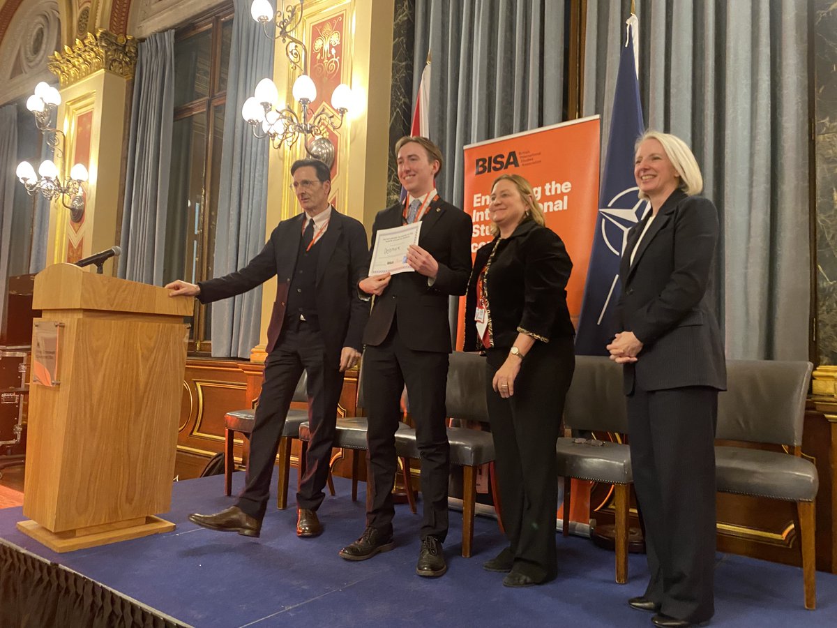 BISA - British International Studies Association (@mybisa) on Twitter photo <a href="/UWEPoliticsIR/">Politics and IR at UWE Bristol</a> <a href="/UKNATO/">UK Joint Delegation to NATO</a> <a href="/SPAISBristol/">SPAIS Bristol</a> <a href="/StrathPolIR/">Strathclyde - Government and Public Policy</a> <a href="/BhamPolsis/">POLSIS Birmingham</a> <a href="/ShefUniPolitics/">Sheffield Politics and International Relations</a> <a href="/PAISWarwick/">PAIS Warwick</a> <a href="/UniofGreenwich/">Uni of Greenwich</a> <a href="/HAPPatQUB/">HAPP at Queen's</a> <a href="/Aston_PIR/">Aston Politics and International Relations</a> <a href="/SOASpolitics/">SOAS Politics</a> <a href="/NATO/">NATO</a> <a href="/IRatPlymouth/">IR and Politics at University of Plymouth</a> <a href="/LJMUIR5/">LJMU International Relations and Politics</a> <a href="/LSEIRDept/">LSE Intl Relations</a> <a href="/QUBelfast/">Queen's University Belfast 🎓</a> An amazing day at the #BISAFCDOModelNATO, Many thanks to <a href="/FCDOGovUK/">Foreign, Commonwealth & Development Office</a> and <a href="/DefenceHQ/">Ministry of Defence 🇬🇧</a>! Well done to the students at <a href="/LSEIRDept/">LSE Intl Relations</a>, <a href="/QUBelfast/">Queen's University Belfast 🎓</a>, <a href="/PlymUni/">University of Plymouth</a> <a href="/SurreyPolitics/">Surrey Politics</a>, <a href="/StrathPolIR/">Strathclyde - Government and Public Policy</a> and <a href="/BhamPolsis/">POLSIS Birmingham</a>
for their awards 🏆
Now for a reception to talk to <a href="/FCDOGovUK/">Foreign, Commonwealth & Development Office</a> and <a href="/DefenceHQ/">Ministry of Defence 🇬🇧</a> staff. <a href="/UWEPoliticsIR/">Politics and IR at UWE Bristol</a> <a href="/UKNATO/">UK Joint Delegation to NATO</a> <a href="/SPAISBristol/">SPAIS Bristol</a> <a href="/StrathPolIR/">Strathclyde - Government and Public Policy</a> <a href="/BhamPolsis/">POLSIS Birmingham</a> <a href="/ShefUniPolitics/">Sheffield Politics and International Relations</a> <a href="/PAISWarwick/">PAIS Warwick</a> <a href="/UniofGreenwich/">Uni of Greenwich</a> <a href="/HAPPatQUB/">HAPP at Queen's</a> <a href="/Aston_PIR/">Aston Politics and International Relations</a> <a href="/SOASpolitics/">SOAS Politics</a> <a href="/NATO/">NATO</a> <a href="/IRatPlymouth/">IR and Politics at University of Plymouth</a> <a href="/LJMUIR5/">LJMU International Relations and Politics</a> <a href="/LSEIRDept/">LSE Intl Relations</a> <a href="/QUBelfast/">Queen's University Belfast 🎓</a> An amazing day at the #BISAFCDOModelNATO, Many thanks to <a href="/FCDOGovUK/">Foreign, Commonwealth & Development Office</a> and <a href="/DefenceHQ/">Ministry of Defence 🇬🇧</a>! Well done to the students at <a href="/LSEIRDept/">LSE Intl Relations</a>, <a href="/QUBelfast/">Queen's University Belfast 🎓</a>, <a href="/PlymUni/">University of Plymouth</a> <a href="/SurreyPolitics/">Surrey Politics</a>, <a href="/StrathPolIR/">Strathclyde - Government and Public Policy</a> and <a href="/BhamPolsis/">POLSIS Birmingham</a>
for their awards 🏆
Now for a reception to talk to <a href="/FCDOGovUK/">Foreign, Commonwealth & Development Office</a> and <a href="/DefenceHQ/">Ministry of Defence 🇬🇧</a> staff.