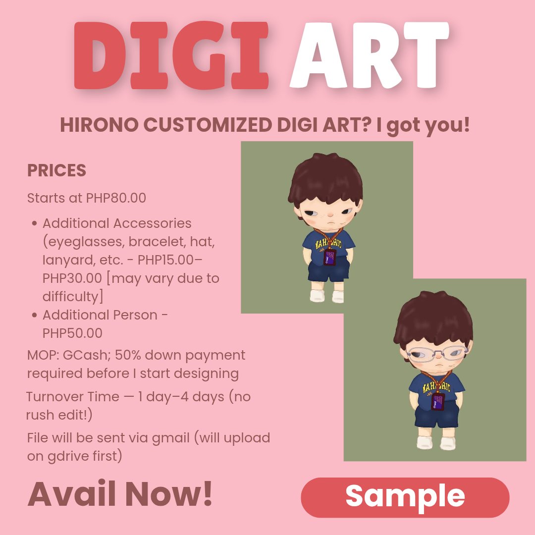spochispoo_'s tweet photo. hello, guys! i am open for commission of customized hirono digi art (⁠ʘ⁠ᴗ⁠ʘ⁠✿⁠) below are sample works of mine that my recent customers have availed. pls dm me for any inquiries! 💚

wts lfb hirono customized digital art digiart digi ph https://t.co/67KnFKFATz
