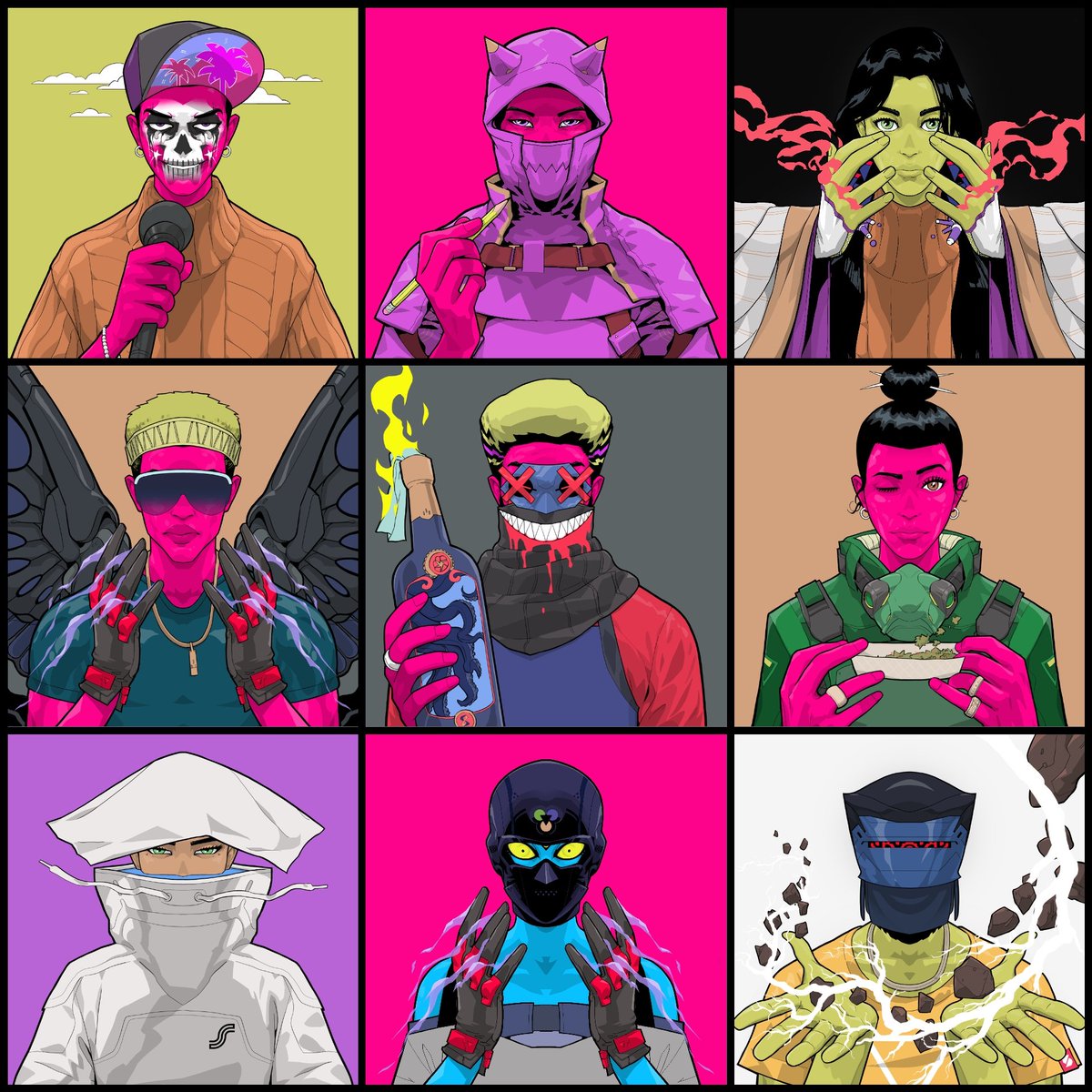 Yesterday the <a href="/SanSound3/">SAN Sound</a> community solved a contract puzzle set by the Devs, breaking the restriction that saw each wallet restricted to one avatar reveal every 24 hours. 

Consequently I was able to mass reveal the remainder of mine. It was worth the wait. <a href="/cromagnus/">cromagnus◀️▶️⏸</a> is a savage