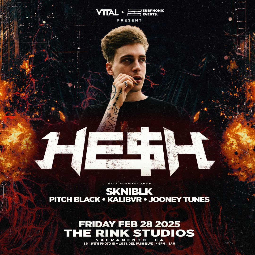 Subphonic Events (@subphonicevents) on Twitter photo Let's RAGE! 🔥 <a href="/heshmane/">HE$H | VOYD 2.5 REMIX OUT NOW</a> takes over The Rink on 2/28 with support from <a href="/SKNIBLK/">SKNIBLK</a> <a href="/pitchblackdub/">PITCH BLACK</a> <a href="/kalibvrrr/">kali</a> & <a href="/JoshRobinsonn42/">Jooney Tunes💥</a> 🤟
We're just 10 days away from a night of headbanging and heavy bass! Don't sleep on tickets...
link.dice.fm/sk3P75R82Pb?sh… Let's RAGE! 🔥 <a href="/heshmane/">HE$H | VOYD 2.5 REMIX OUT NOW</a> takes over The Rink on 2/28 with support from <a href="/SKNIBLK/">SKNIBLK</a> <a href="/pitchblackdub/">PITCH BLACK</a> <a href="/kalibvrrr/">kali</a> & <a href="/JoshRobinsonn42/">Jooney Tunes💥</a> 🤟
We're just 10 days away from a night of headbanging and heavy bass! Don't sleep on tickets...
link.dice.fm/sk3P75R82Pb?sh…