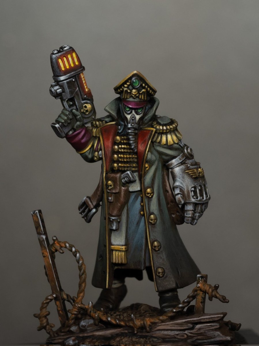 The Death Korps of Krieg Commissar is mostly finished, I just need to do a bit on the base around his feet, but that doesn't matter for photos 😝. I'll need to speed the process up for the general troops though! #Adwip #paintingwarhammer #WarhammerCommunity
#astramilitarum