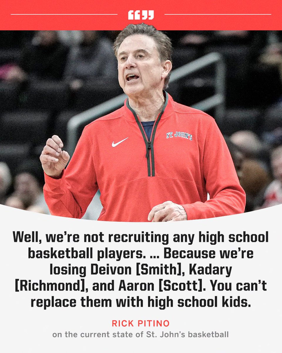 SCNext's tweet photo. Rick Pitino isn’t wasting any time 😤
The Red Storm are currently ranked No. 10 in the AP Top 25 and lead the Big East Conference.
(via St. John’s Red Storm/YT) https://t.co/bGWlNLhSck