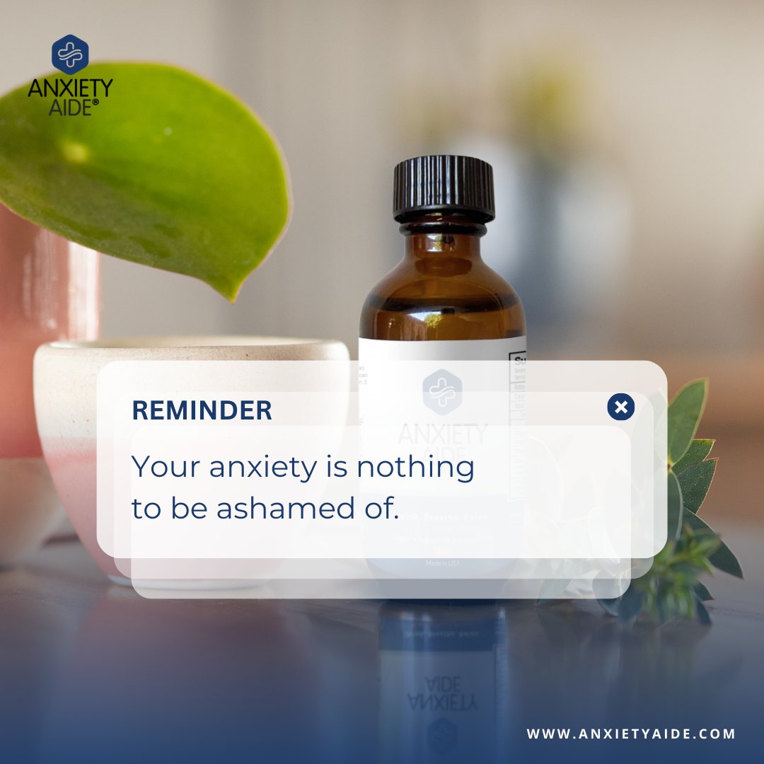 AnxietyAide's tweet photo. Your anxiety is nothing to be ashamed of. 
It doesn’t define you—it’s just one part of your story. Be kind to yourself, take things one step at a time, and remember, seeking support is a strength, not a weakness. 

#AnxietyAwareness #MentalHealthMatters #YouAreNotAlone https://t.co/fZWyJaz9bf