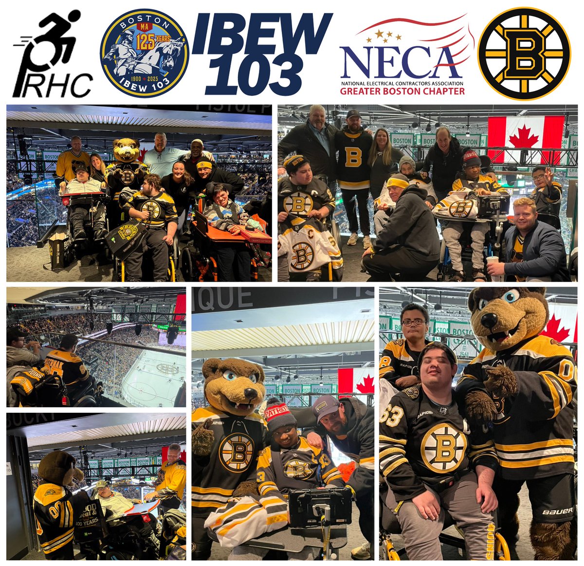 Lou Antonellis (@lantonellis103) on Twitter photo . <a href="/IBEW103/">Local 103 IBEW</a> and <a href="/necaboston/">NECA Boston</a> are honored to welcome our friends from Pappas Rehabilitation Hospital for Children for an unforgettable night at <a href="/tdgarden/">TD Garden</a> to watch the <a href="/NHLBruins/">Boston Bruins</a> in action! 🏒🥅
Strong partnerships like these are what keep our community Strong 💪🏼
#PoweringBoston . <a href="/IBEW103/">Local 103 IBEW</a> and <a href="/necaboston/">NECA Boston</a> are honored to welcome our friends from Pappas Rehabilitation Hospital for Children for an unforgettable night at <a href="/tdgarden/">TD Garden</a> to watch the <a href="/NHLBruins/">Boston Bruins</a> in action! 🏒🥅
Strong partnerships like these are what keep our community Strong 💪🏼
#PoweringBoston