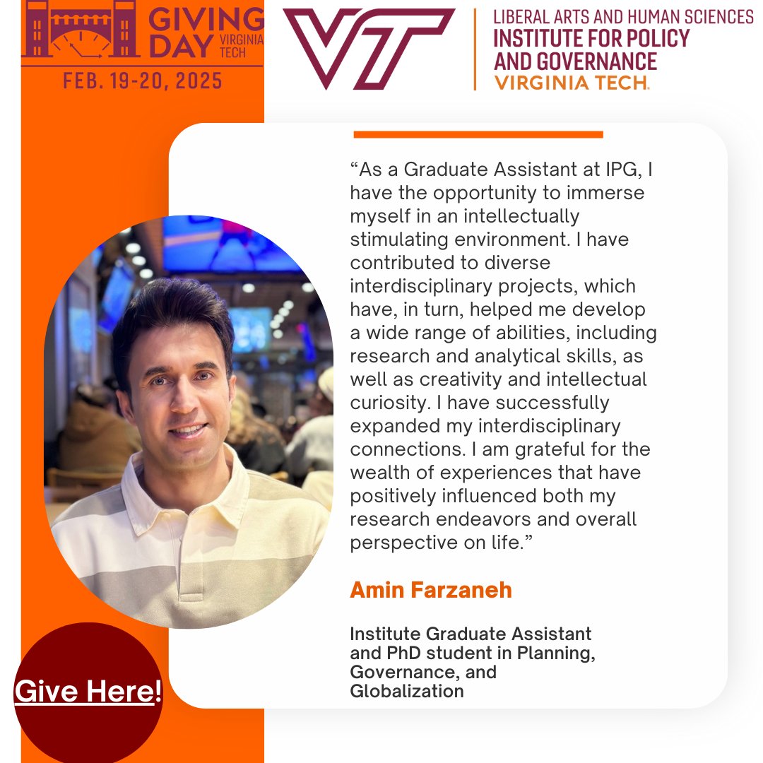 Hear from Amin Farzaneh, Graduate Research Assistant, on his academic journey!

Give to support students like Amin here: givingday.vt.edu/giving-day/940…