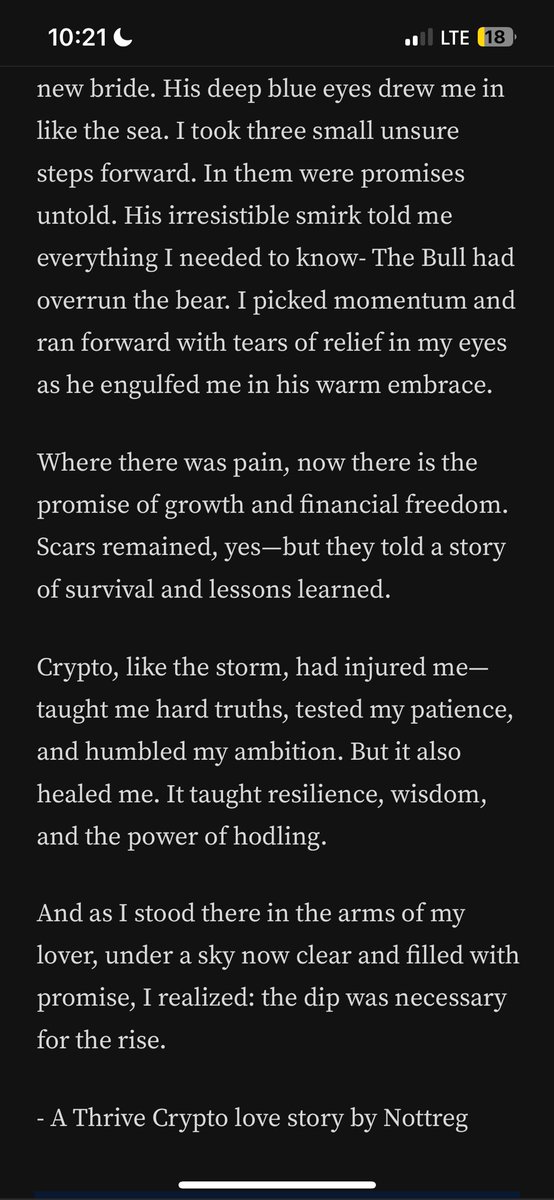 This is just a sneak peek 👀 into my Crypto love story. 
Click the link to have a satisfying read then come tell me what you think about it. It’s worth two minutes of your time! ❤️
<a href="/thrivegiraffe/">Daniel Jacobs - Founder, Thrive Protocol</a> 
<a href="/thriveprotocol/">Thrive Protocol</a>
#CryptoLoveStory

medium.com/@makande734/my…