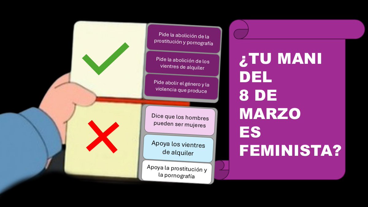 mamaresiliente's tweet image. Os dejo aquí una mini guía para saber si tu manifestación es feminista o no. #8marzo #8M