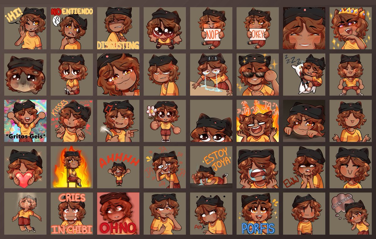 Por ahora todos estos son los Stickers que llevo hechos (Y aun faltan jajaja) 

Cual es su favorito? 🌟