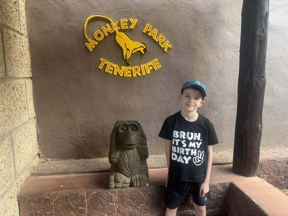 lisamhiggins's tweet photo. Big happy 10th birthday to our football obsessed little guy. He’s had the best day feeding monkeys and having happy birthday sung to him many times. 
@halewoodcofe  @BigHiggins https://t.co/Geo8WaEdMC