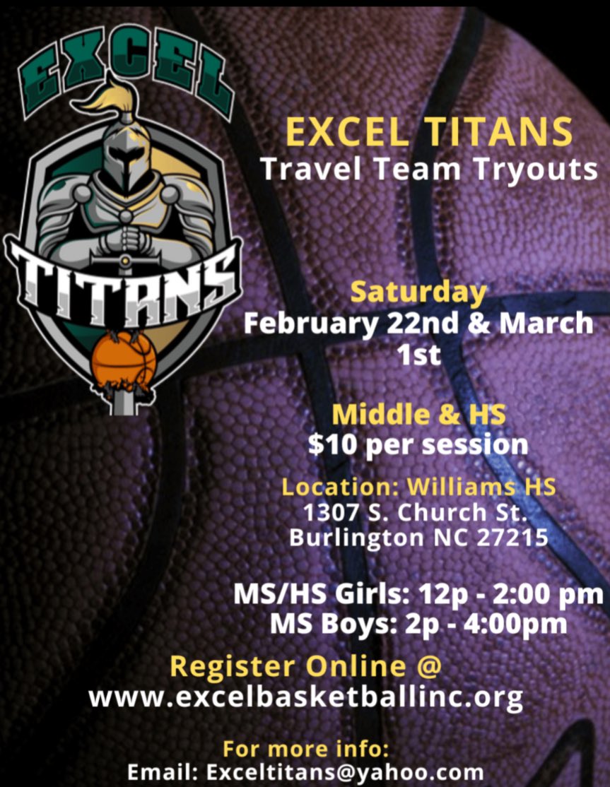 🚨 Reminder about the Excel Titans! 🚨 Tryouts are just around the corner! 🏀 Don’t miss your chance to showcase your skills and join our Titan family! Bring your A-game and a positive attitude! 🌟 Get ready to hit the court! #ExcelTitans #BasketballTryouts