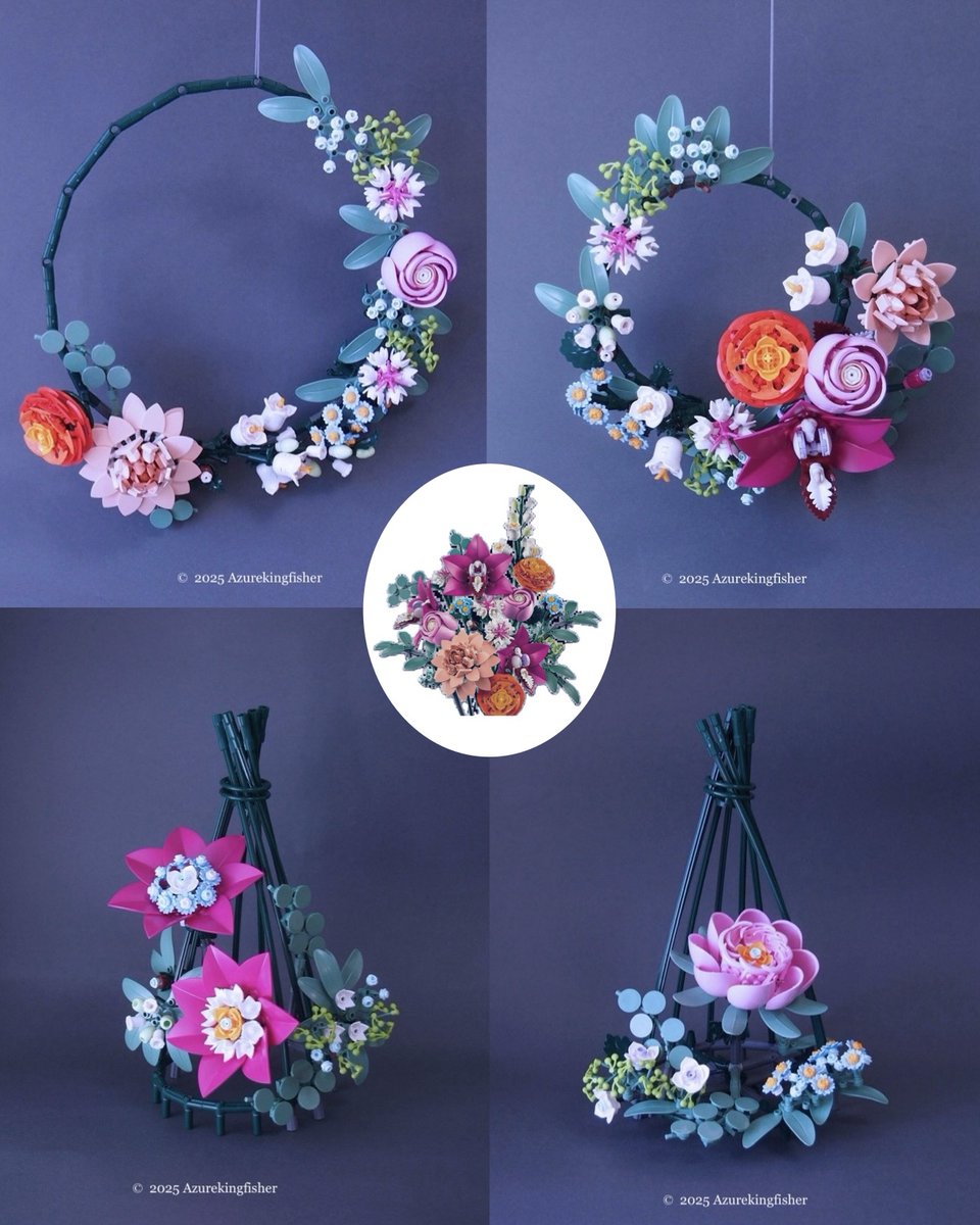 Azur_lego's tweet image. レゴ®ボタニカルコレクション10342を組み換えた4作品
リースがふたつ、クレマチス、芍薬

アイディアが次々と湧いてくるセットなので
まだまだ組み換えできそうな気がします。

ひとつのセットからひとつの作品のみビルドできます。
複数を同時に作ることは出来ません。
#LEGO #Alternate #Lego10342