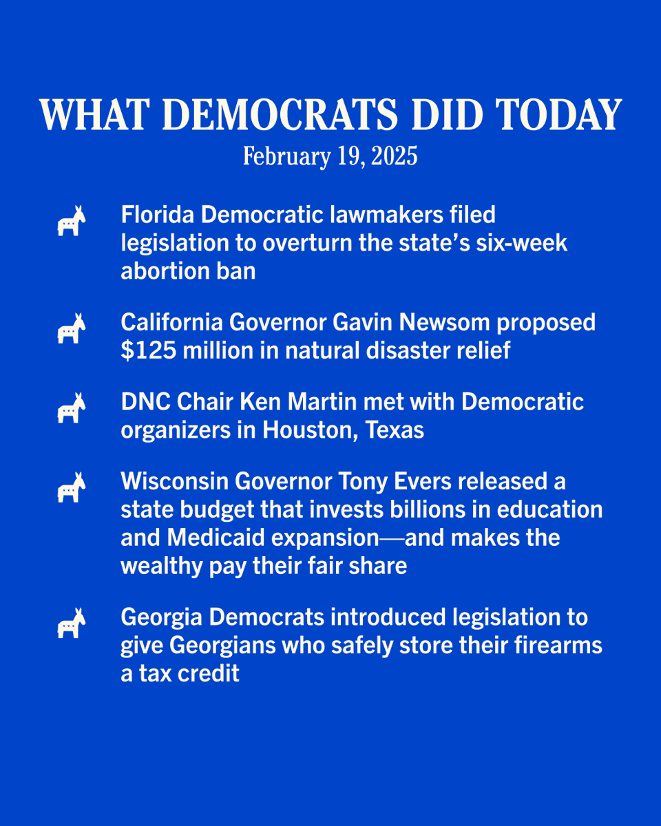 Here’s what Democrats did today (February 19):