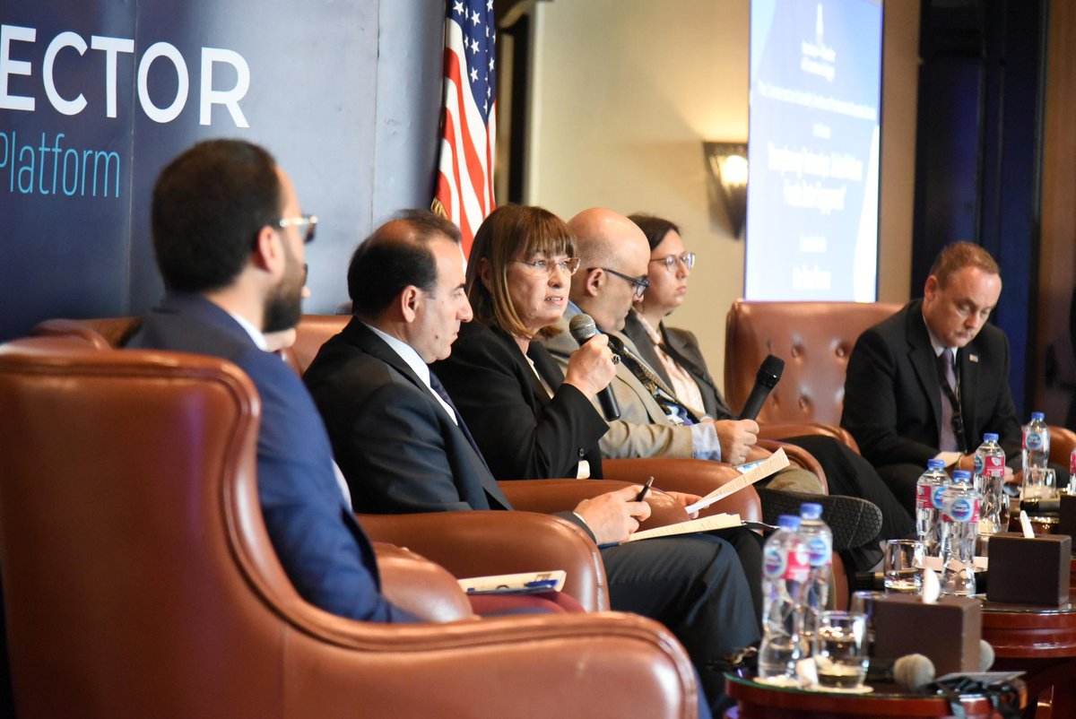 UNDPEgypt's tweet photo. 🤝 Strengthening UN-Private Sector Partnerships

@SahbaSobhani, Director of @IICPSD , and UN leaders joined @AmChamEgypt to explore private sector collaboration for sustainable development, moderated by @UNDPEgypt’s DRR @ghimar_deeb.

Private sector engagement is key for #sustdev https://t.co/FyCfrx2d2O