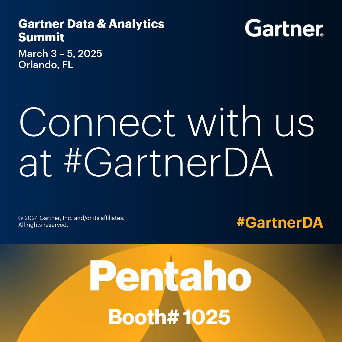 Pentaho's tweet image. 📢 Get Data-Fit with Pentaho at the Gartner Data &amp;amp; Analytics Summit!

Visit us at booth #1025 to power up your Data &amp;amp; AI strategy. Let’s turn raw data into real results!

#Pentaho #GartnerDA #DataFit #AI #Analytics
