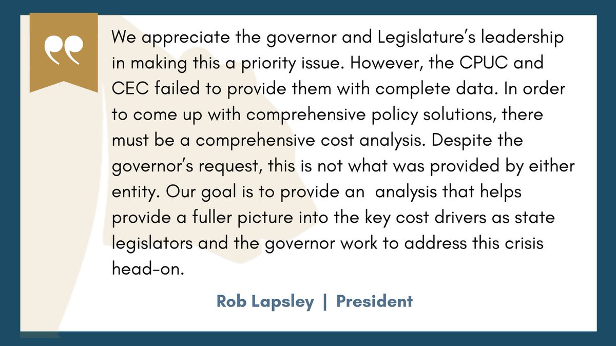 CBRT (@calroundtable) on Twitter photo The @cagovernor and Legislature were right to ask for information from their agencies and departments about the cause of California's electricity rate increases. Read more from <a href="/roblapsley/">Robert Lapsley</a> The @cagovernor and Legislature were right to ask for information from their agencies and departments about the cause of California's electricity rate increases. Read more from <a href="/roblapsley/">Robert Lapsley</a>