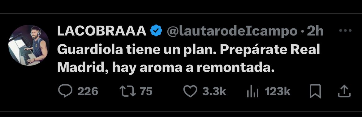 maomadera_95's tweet photo. @lautarodeIcampo Aun estoy esperando el plan de Guardiola para la Remontada,ay Gordito Gordito https://t.co/fAFgkiFcdO