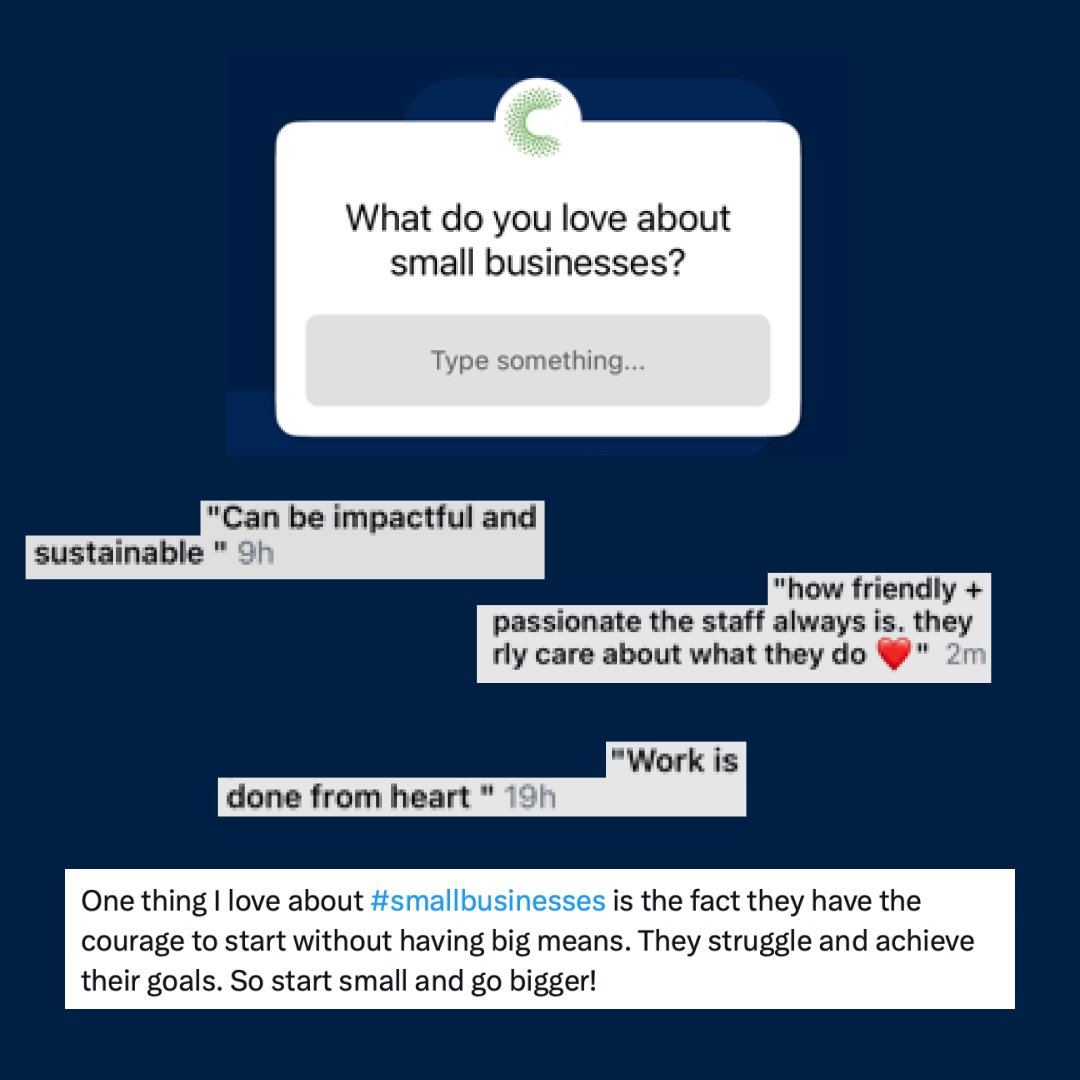 Changemakers's tweet image. ❓We recently asked our followers what they love about #smallbusinesses. Check out some of the answers here!

⚠️ Did you know? The #PowerofLocal Challenge is searching for organizations that are enabling small businesses to thrive. changemakers.com/en/challenges/…