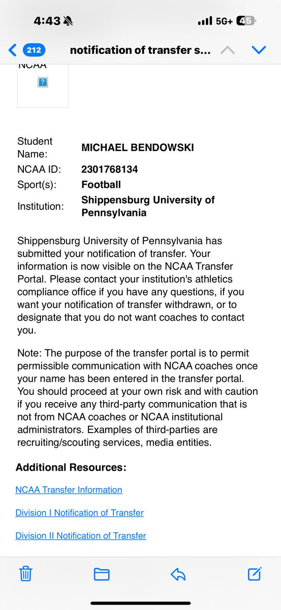 After much thought and consideration I have decided to enter my name into the transfer portal. I want to thank Shippensburg University Football for the opportunity. With that being said my recruitment is officially open.
5’11 220lb linebacker with 4 years of eligibility.