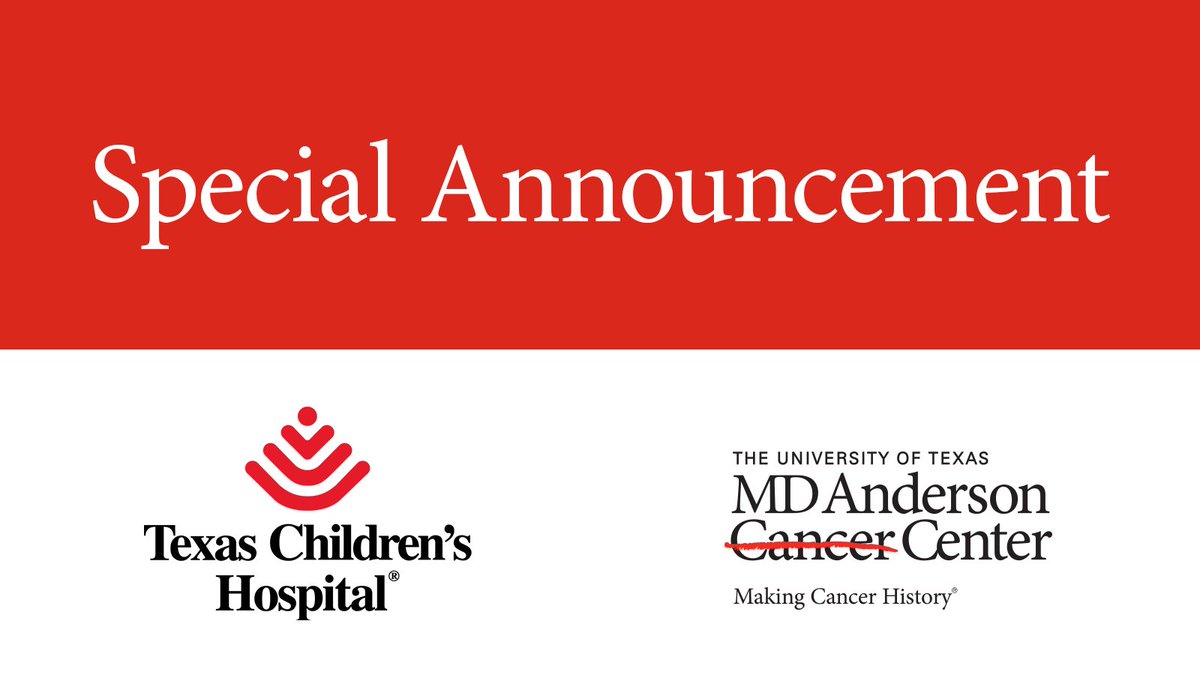 MD Anderson Cancer Center (@mdandersonnews) on Twitter photo MD Anderson and <a href="/TexasChildrens/">Texas Children's</a> announce a transformational collaboration dedicated solely to pediatric cancer care. This new first-of-its-kind joint venture, which will launch in early 2026, has a single mission: to end #ChildhoodCancer. Learn more: bit.ly/3X9VtOR MD Anderson and <a href="/TexasChildrens/">Texas Children's</a> announce a transformational collaboration dedicated solely to pediatric cancer care. This new first-of-its-kind joint venture, which will launch in early 2026, has a single mission: to end #ChildhoodCancer. Learn more: bit.ly/3X9VtOR