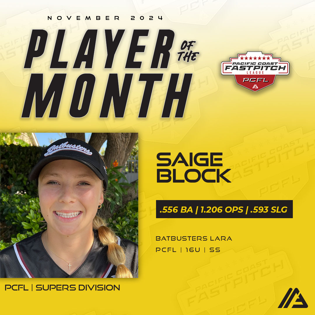 PCFLfastpitch's tweet photo. It's never too late to shout out our athletes. π Check out the November Players of the Month, selected by @thealliancefp!
Madison Collins - @ocbatbusters BC 2012 (12U)
Stella Williams - Firecrackers Brashear (14U)
Saige Block - Batbusters Lara (16U)
#PCFLProud #Softball https://t.co/6DY7RVRdpc