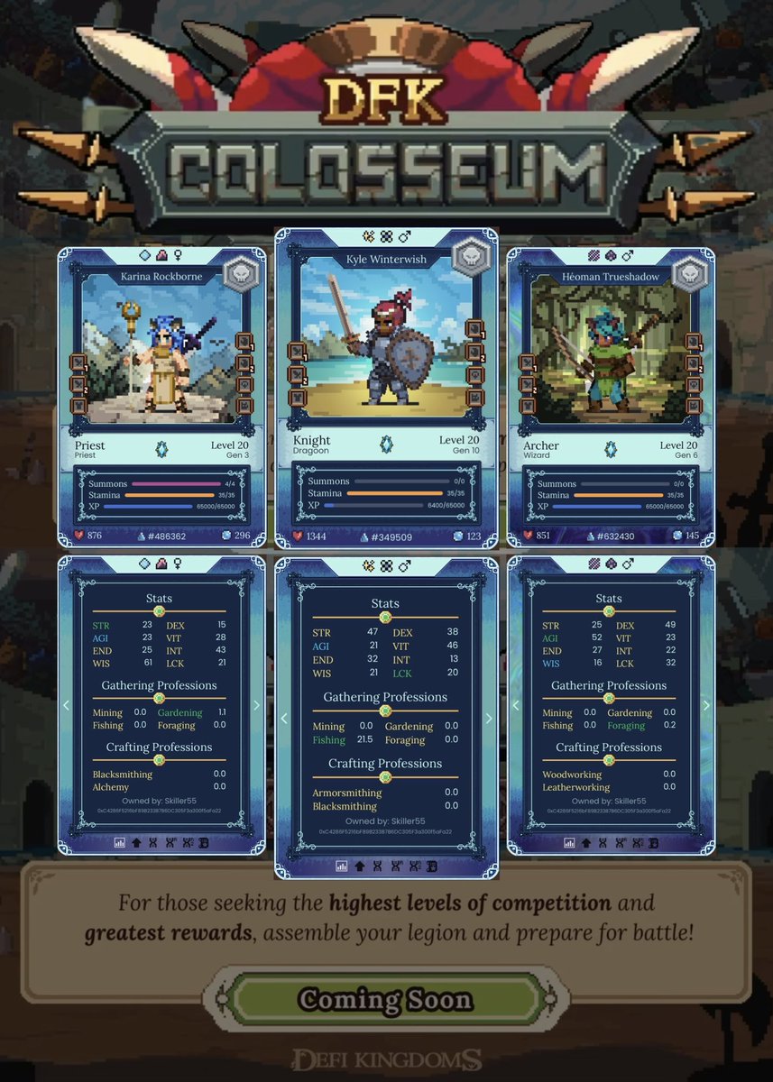 With Tournaments around the corner I decided to do a giveaway…TEAM of RARE LEVEL 20s!! (USD VALUE: $200ish)😉

✅ Follow
✅ Like
✅ Retweet
✅ Comment (Why you are BULLISH on <a href="/DeFiKingdoms/">DeFi Kingdoms 🔺🌿</a> ?)

I’ll pick a winner on Sunday February 23rd.
Good Luck!!
🔥👊🏼😈