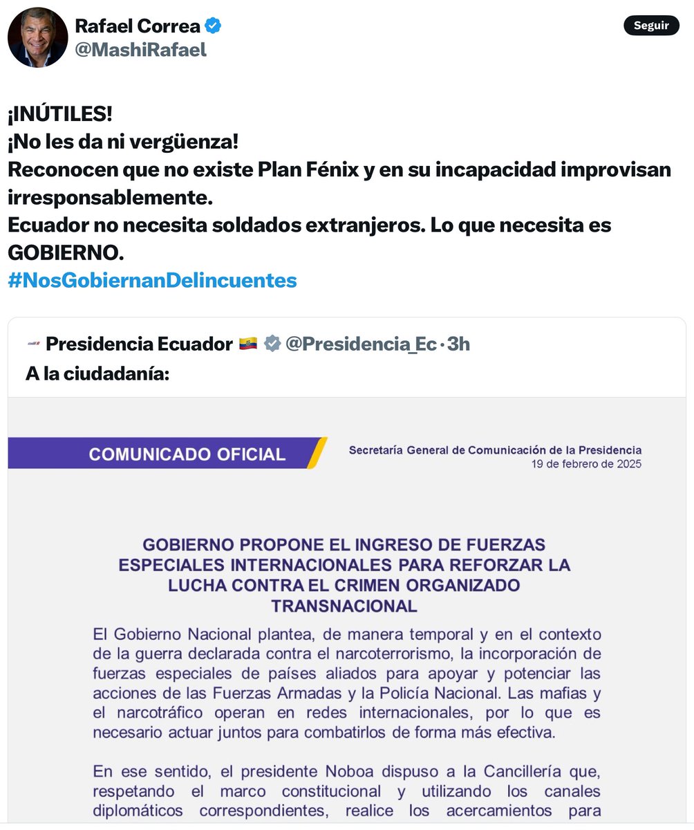 elinformante84's tweet image. Así el prófugo genocida y delincuente CHILLE Y PATALEE LA @AsambleaEcuador tendrá que aprobar LA COOPERACIÓN DE PAÍSES ALIADOS.

Cabeza de escobillón, su esbirra más cercana declaró que no se opondrán.
La comunista PRESIDENTA DE MÉXICO YA LO ACEPTÓ, y el #Profugo no lo permite 🙄